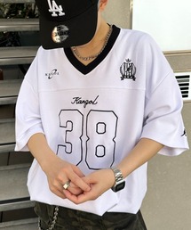 link lot（リンクロット）の「【KANGOL】ドローコード付き Vネックナンバリングゲームシャツ（Tシャツ/カットソー）」