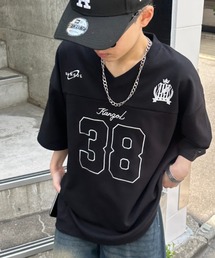 link lot | 【KANGOL】【26春夏新作】ドローコード付き Vネックナンバリングゲームシャツ(Tシャツ/カットソー)