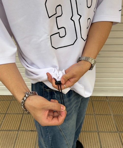 link lot（リンクロット）の「【KANGOL】ドローコード付き Vネックナンバリングゲームシャツ（Tシャツ/カットソー・メンズ・ブラック/ホワイト/ネイビー・XL/L/M）」の16枚目の写真