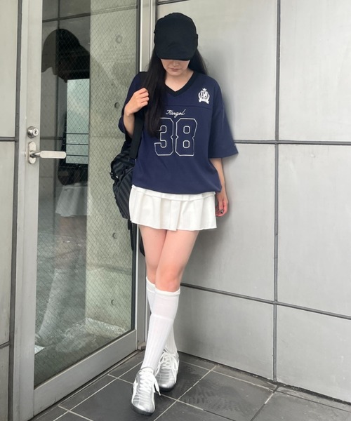 link lot（リンクロット）の「【KANGOL】ドローコード付き Vネックナンバリングゲームシャツ（Tシャツ/カットソー・メンズ・ブラック/ホワイト/ネイビー・XL/L/M）」の19枚目の写真