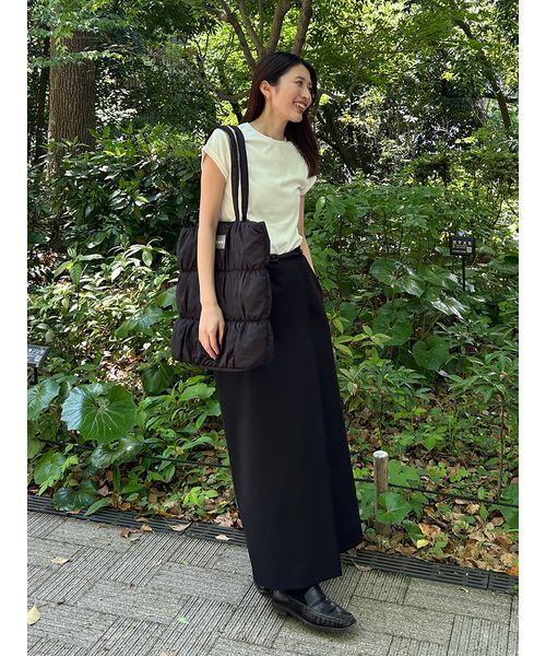 emmi（エミ）の「eco emmiロゴパデットトートバッグ（トートバッグ・レディース・ブラック/オフホワイト/イエロー・F）」の14枚目の写真