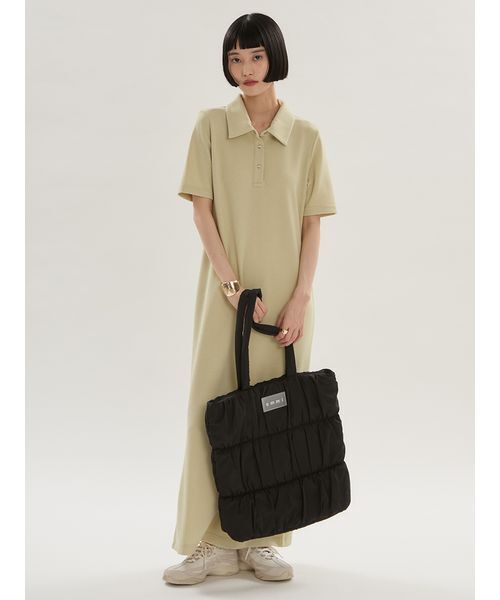 emmi（エミ）の「eco emmiロゴパデットトートバッグ（トートバッグ・レディース・ブラック/オフホワイト/イエロー・F）」の19枚目の写真