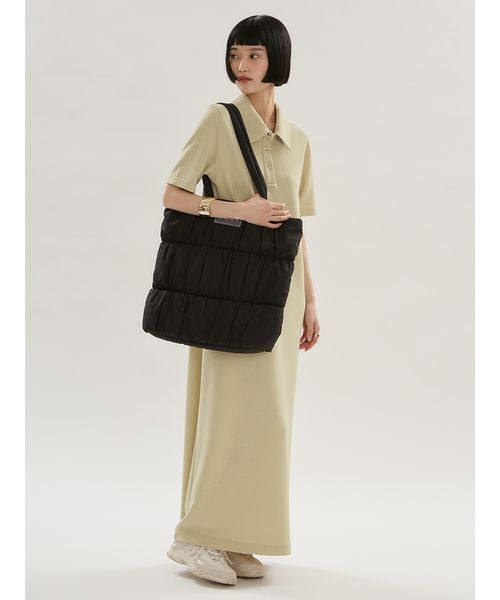 emmi（エミ）の「eco emmiロゴパデットトートバッグ（トートバッグ・レディース・ブラック/オフホワイト/イエロー・F）」の20枚目の写真