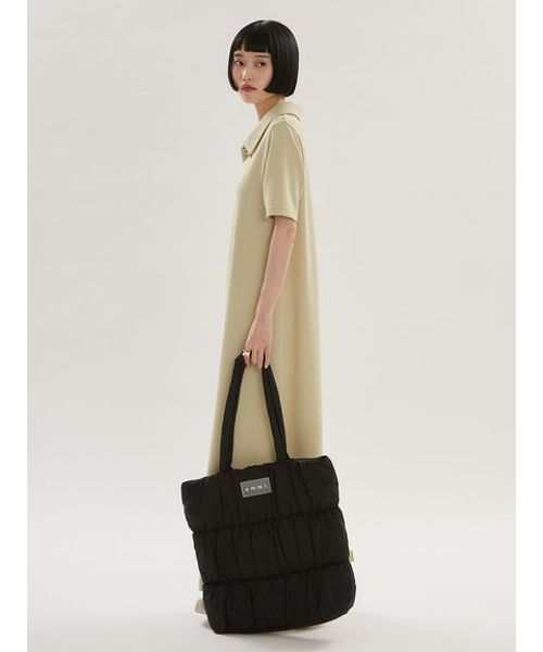 emmi（エミ）の「eco emmiロゴパデットトートバッグ（トートバッグ・レディース・ブラック/オフホワイト/イエロー・F）」の21枚目の写真