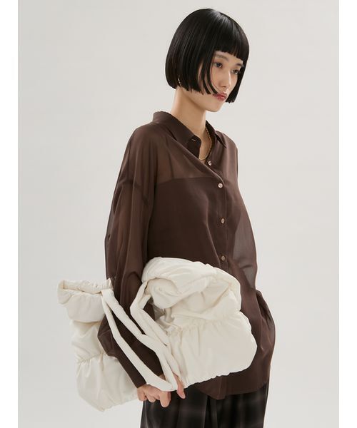 emmi（エミ）の「eco emmiロゴパデットトートバッグ（トートバッグ・レディース・ブラック/オフホワイト/イエロー・F）」の22枚目の写真