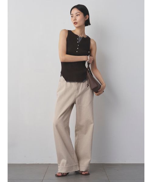 MIESROHE(ミースロエ)の「【洗える】裾折り返しストレートデニム(デニムパンツ・レディース・ホワイト/ベージュ/ライトブルー・0/1/00)」の5枚目の写真