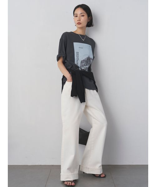 MIESROHE(ミースロエ)の「【洗える】裾折り返しストレートデニム(デニムパンツ・レディース・ホワイト/ベージュ/ライトブルー・0/1/00)」の8枚目の写真