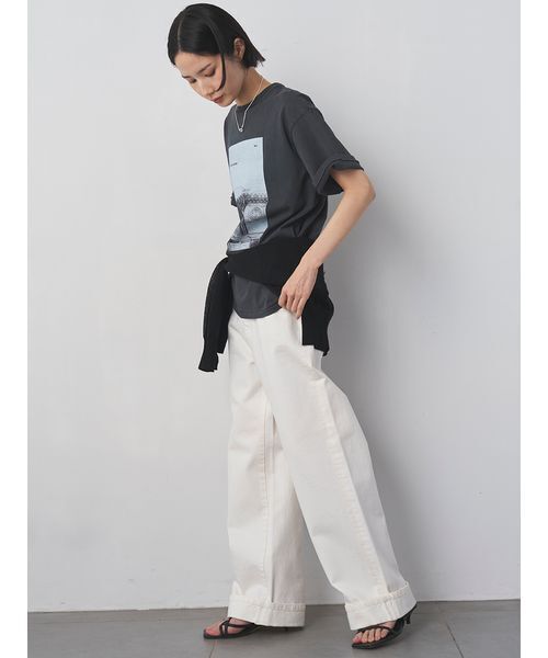 MIESROHE(ミースロエ)の「【洗える】裾折り返しストレートデニム(デニムパンツ・レディース・ホワイト/ベージュ/ライトブルー・0/1/00)」の9枚目の写真
