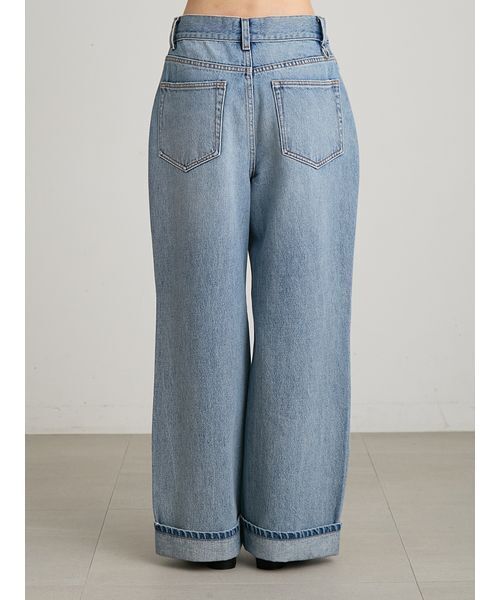 MIESROHE(ミースロエ)の「【洗える】裾折り返しストレートデニム(デニムパンツ・レディース・ホワイト/ベージュ/ライトブルー・0/1/00)」の11枚目の写真