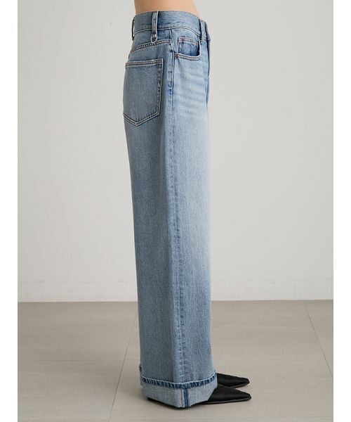 MIESROHE(ミースロエ)の「【洗える】裾折り返しストレートデニム(デニムパンツ・レディース・ホワイト/ベージュ/ライトブルー・0/1/00)」の17枚目の写真