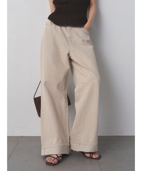 MIESROHE(ミースロエ)の「【洗える】裾折り返しストレートデニム(デニムパンツ・レディース・ホワイト/ベージュ/ライトブルー・0/1/00)」の21枚目の写真