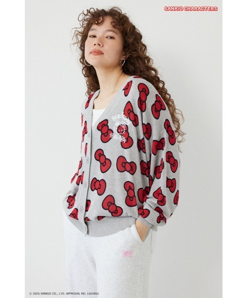 RODEO CROWNS WIDE BOWL(ロデオクラウンズワイドボウル)の「(HELLO KITTY)パターンカーディガン(カーディガン/ボレロ・レディース・ベージュ系その他/レッド系その他/ブラック系その他・FREE)」の3枚目の写真