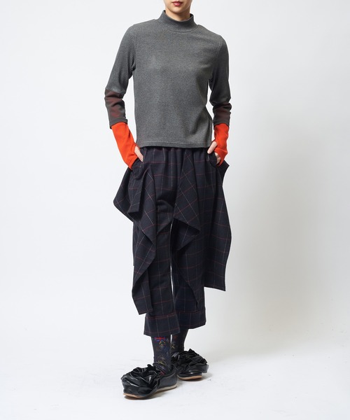 gomme(ゴム)の「スクイッドチェックパンツ(その他パンツ・レディース・ネイビー/グレー・MEDIUM)」の3枚目の写真