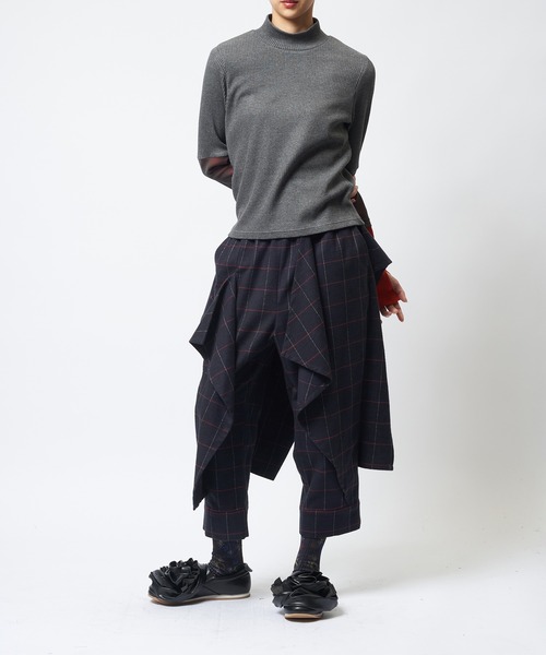 gomme(ゴム)の「スクイッドチェックパンツ(その他パンツ・レディース・ネイビー/グレー・MEDIUM)」の5枚目の写真