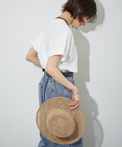 Remind me and forever(リマインドミーアンドフォーエバー)の「【staff made】接触冷感!アソート転写シルケットTシャツ(Tシャツ/カットソー・レディース・オフホワイト/スミクロ/ベージュ・FREE)」の6枚目の写真