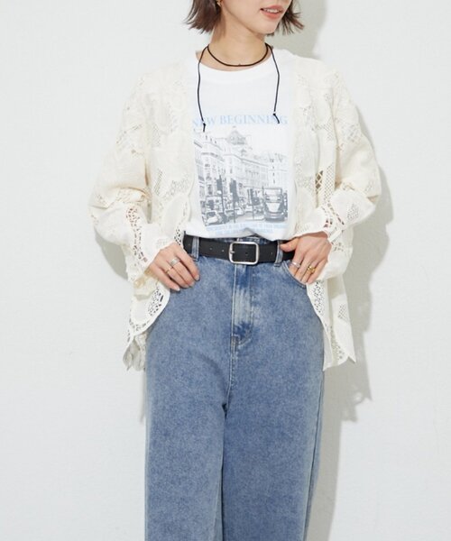 Remind me and forever(リマインドミーアンドフォーエバー)の「【staff made】接触冷感!アソート転写シルケットTシャツ(Tシャツ/カットソー・レディース・オフホワイト/スミクロ/ベージュ・FREE)」の9枚目の写真