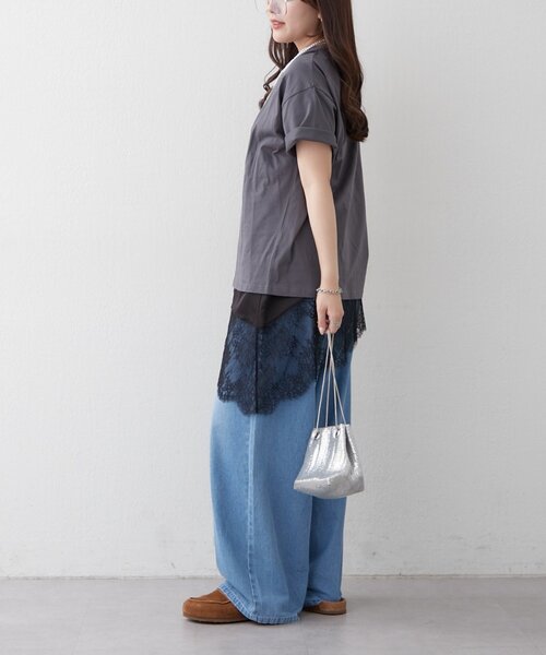 Remind me and forever(リマインドミーアンドフォーエバー)の「【staff made】接触冷感!アソート転写シルケットTシャツ(Tシャツ/カットソー・レディース・オフホワイト/スミクロ/ベージュ・FREE)」の18枚目の写真