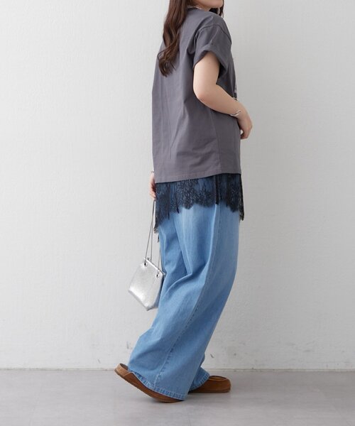 Remind me and forever(リマインドミーアンドフォーエバー)の「【staff made】接触冷感!アソート転写シルケットTシャツ(Tシャツ/カットソー・レディース・オフホワイト/スミクロ/ベージュ・FREE)」の19枚目の写真