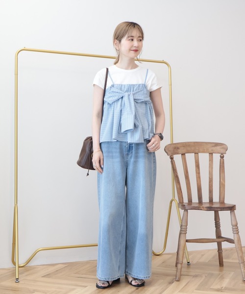 AMERICAN HOLIC(アメリカンホリック)の「【接触冷感】バギーデニム(デニムパンツ・レディース・ワンウォッシュ/ライトインディゴブルー・L/M/S)」の22枚目の写真