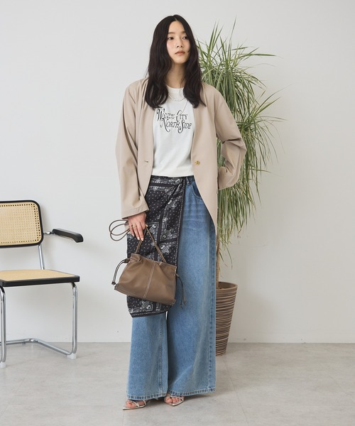 AMERICAN HOLIC(アメリカンホリック)の「【接触冷感】バギーデニム(デニムパンツ・レディース・ワンウォッシュ/ライトインディゴブルー・L/M/S)」の4枚目の写真