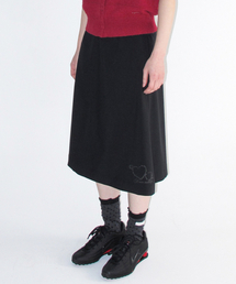 GRACE FLARED MIDI SKIRT BLACK