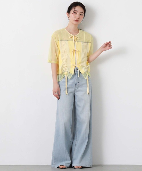 AULA AILA(アウラアイラ)の「AULAドロストリボンカットソー(Tシャツ/カットソー・レディース・イエロー・FREE)」の9枚目の写真