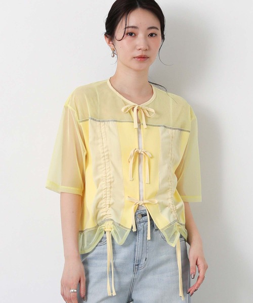AULA AILA(アウラアイラ)の「AULAドロストリボンカットソー(Tシャツ/カットソー・レディース・イエロー・FREE)」の4枚目の写真