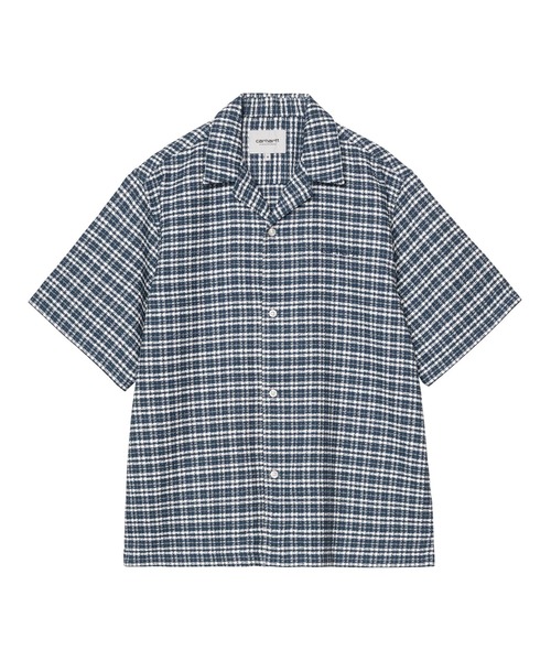 Carhartt（カーハート）の「Carhartt WIP/カーハートダブリューアイピー 半袖 シャツ チェック柄 ショートスリーブカンダーシャツ S/S Kander Shirt I036194（シャツ/ブラウス・メンズ・グリーン/ブルー・S/M/L）」の2枚目の写真