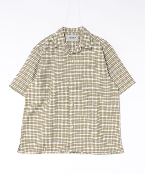 Carhartt（カーハート）の「Carhartt WIP/カーハートダブリューアイピー 半袖 シャツ チェック柄 ショートスリーブカンダーシャツ S/S Kander Shirt I036194（シャツ/ブラウス・メンズ・グリーン/ブルー・S/M/L）」の6枚目の写真