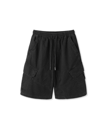 APOSTROPHE COMMA（アポストロフィコンマ）の「ウォッシュドカーゴコットンバンディングハーフパンツ_ブラック（その他パンツ）」