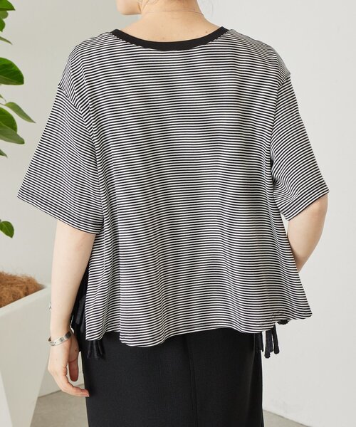 BEARDSLEY（ビアズリー）の「サイドフリンジニットTee（Tシャツ/カットソー・レディース・ブラック/レッド・FREE）」の5枚目の写真