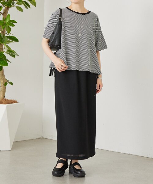 BEARDSLEY（ビアズリー）の「サイドフリンジニットTee（Tシャツ/カットソー・レディース・ブラック/レッド・FREE）」の7枚目の写真