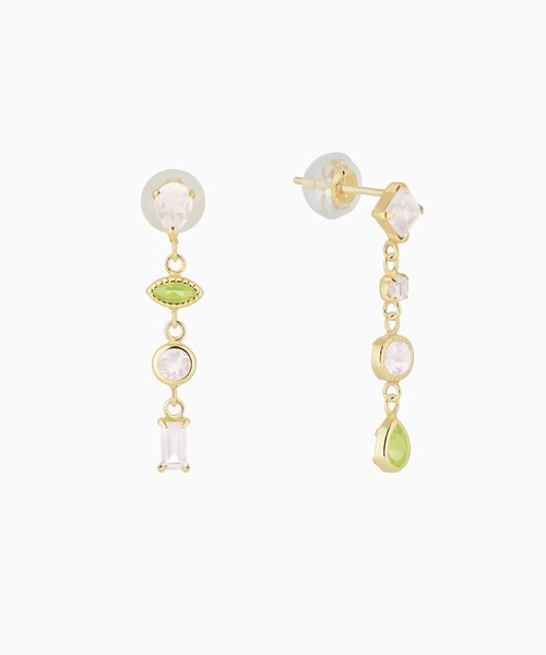 festaria bijou SOPHIA(フェスタリアビジュソフィア)の「K10YG ペリドット・ローズクォーツ ピアス(ピアス(両耳用)・レディース・イエローゴールド・ONE SIZE)」の1枚目の写真