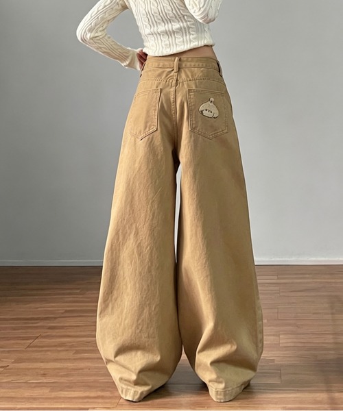 GEMEDA(ジェメダ)の「デニムパンツ/ストレートルーズジーンズ(デニムパンツ・レディース・ホワイト/ベージュ・S/M)」の10枚目の写真