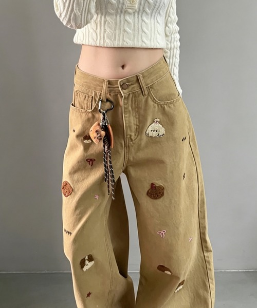 GEMEDA(ジェメダ)の「デニムパンツ/ストレートルーズジーンズ(デニムパンツ・レディース・ホワイト/ベージュ・S/M)」の12枚目の写真