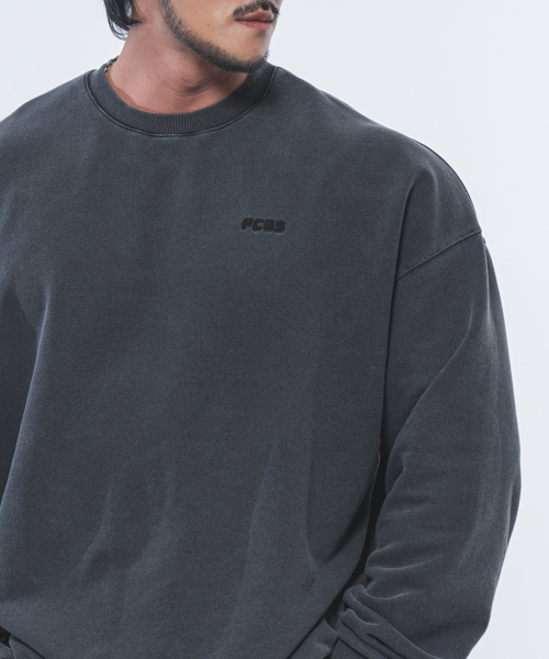 PHYSICAL GARMENTS（フィジカルガーメンツ）の「P2457 ガーメントダイオーバーサイズスウェット [チャコール]（スウェット・メンズ・チャコール・MEDIUM/LARGE/XX-LARGE）」の3枚目の写真