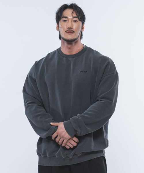PHYSICAL GARMENTS（フィジカルガーメンツ）の「P2457 ガーメントダイオーバーサイズスウェット [チャコール]（スウェット・メンズ・チャコール・MEDIUM/LARGE/XX-LARGE）」の4枚目の写真