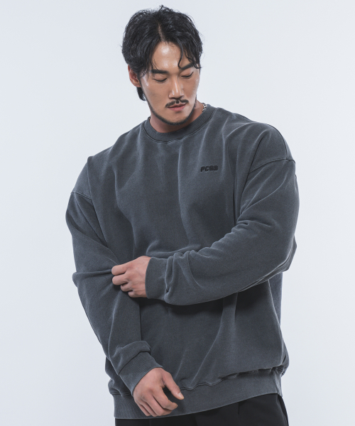 PHYSICAL GARMENTS（フィジカルガーメンツ）の「P2457 ガーメントダイオーバーサイズスウェット [チャコール]（スウェット・メンズ・チャコール・MEDIUM/LARGE/XX-LARGE）」の5枚目の写真