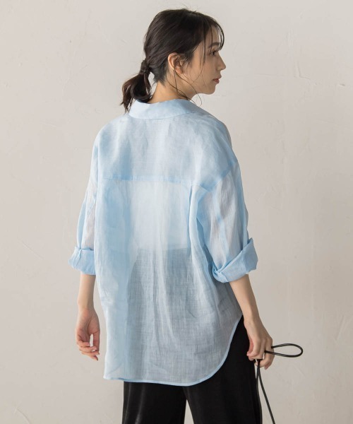 Droite lautreamont(ドロワットロートレアモン)の「ラミーシャツ(シャツ/ブラウス・レディース・グリーン/ブルー・M)」の20枚目の写真