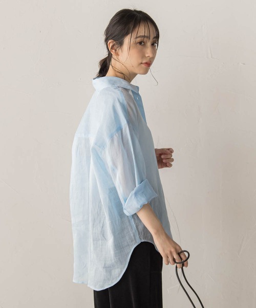 Droite lautreamont(ドロワットロートレアモン)の「ラミーシャツ(シャツ/ブラウス・レディース・グリーン/ブルー・M)」の19枚目の写真