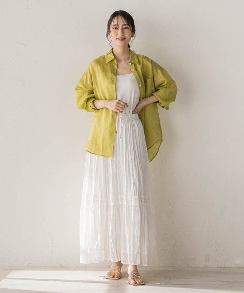Droite lautreamont(ドロワットロートレアモン)の「ラミーシャツ(シャツ/ブラウス・レディース・グリーン/ブルー・M)」の5枚目の写真