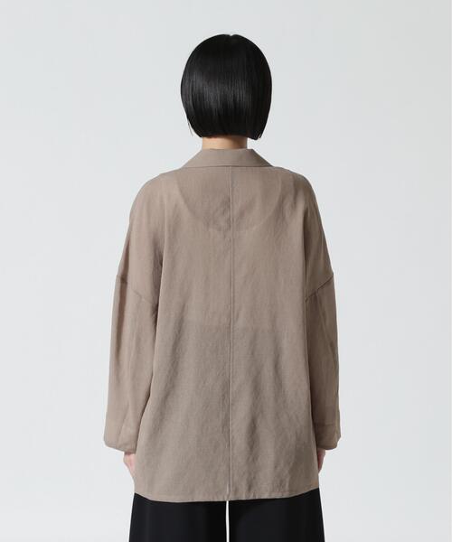DROIT BELLO(ドロイトベロ)の「DROIT BELLO(ドロイトベロ)リネンライクジャケット(テーラードジャケット・レディース・ベージュ/ブラック・38)」の5枚目の写真