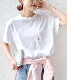 【WEB限定】SHIPS: エンブロイダリー SHロゴ ポケット Tシャツ