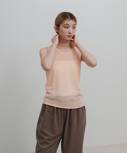 select MOCA(セレクトモカ)の「バイカラーレイヤードタンクトップセット(タンクトップ・レディース・ベージュ/ボルドー/ブラック・FREE)」の15枚目の写真