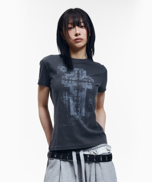 AAKAM(アーカム)の「Razor Cross Half Top (Charcoal)(Tシャツ/カットソー・レディース・その他・2/1/3)」の14枚目の写真