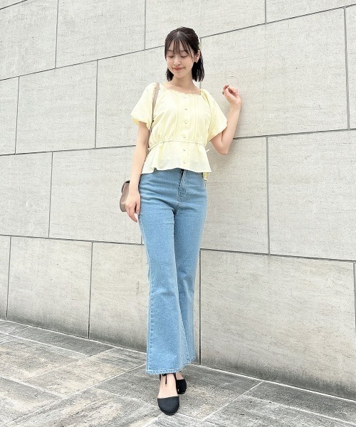 F i.n.t(フィント)の「リップルペプラムブラウス/fint フィント(シャツ/ブラウス・レディース・ライトブルー/オフホワイト/ライトイエロー・FREE)」の7枚目の写真