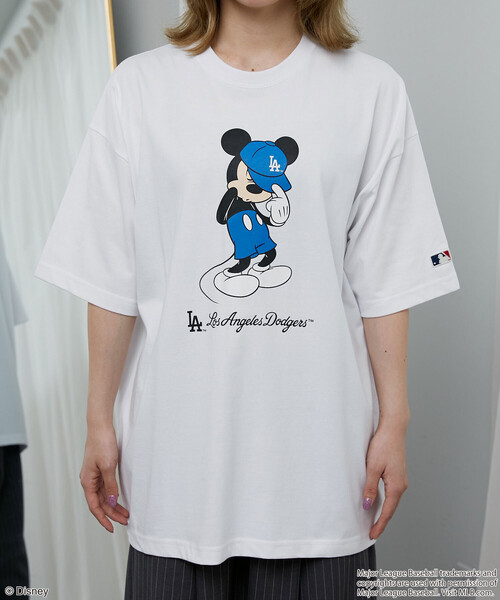 PUBLUX(パブリュクス)の「PUBLUX/パブリュクス MLB/MICKEY MOUSE/別注 プリント Tシャツ 限定展開(Tシャツ/カットソー・メンズ・ナチュラル/ライトグレー/オフホワイト/その他1/ホワイト/グレー・MEDIUM/SMALL/LARGE)」の13枚目の写真