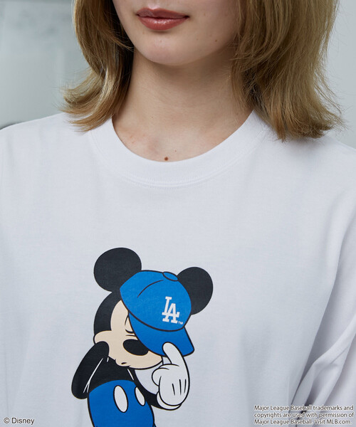 PUBLUX(パブリュクス)の「PUBLUX/パブリュクス MLB/MICKEY MOUSE/別注 プリント Tシャツ 限定展開(Tシャツ/カットソー・メンズ・ナチュラル/ライトグレー/オフホワイト/その他1/ホワイト/グレー・MEDIUM/SMALL/LARGE)」の16枚目の写真