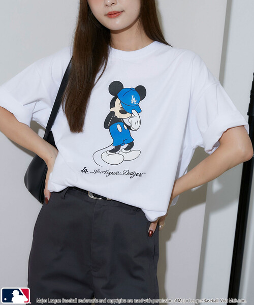 PUBLUX(パブリュクス)の「PUBLUX/パブリュクス MLB/MICKEY MOUSE/別注 プリント Tシャツ 限定展開(Tシャツ/カットソー・メンズ・ナチュラル/ライトグレー/オフホワイト/その他1/ホワイト/グレー・MEDIUM/SMALL/LARGE)」の20枚目の写真