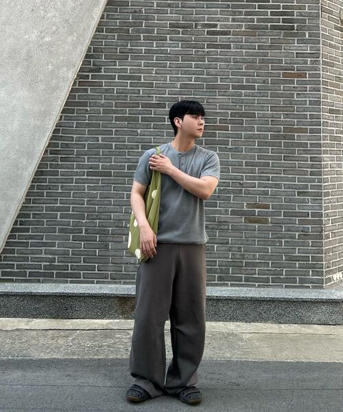 EXCONTAINER(エックスコンテナ)の「ヘンリーネックワッフルハーフスリーブ (グレー)(Tシャツ/カットソー・メンズ・その他・X-LARGE/MEDIUM/LARGE)」の14枚目の写真
